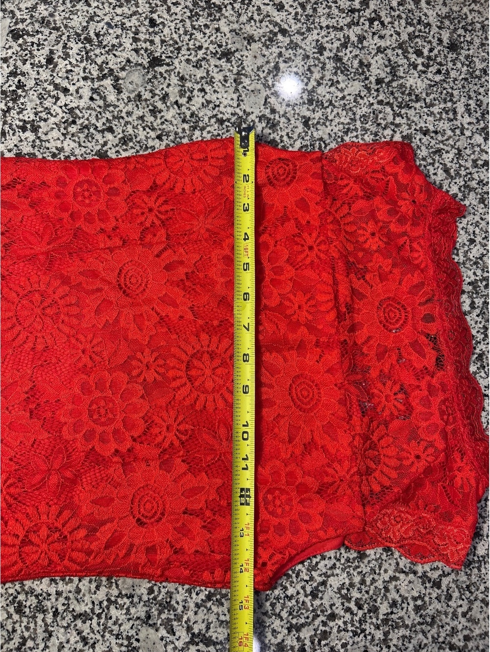 Onzino Womens Small Red Floral Lace Sleeveless Bodycon Party Dress Sheath S - Picture 4 of 15